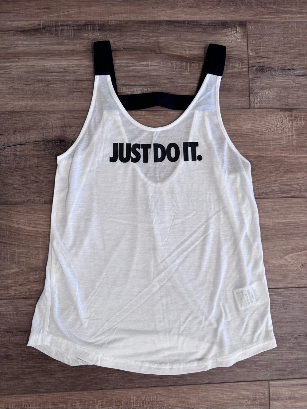 Nike White Tank Top with Black "JUST DO IT." Logo